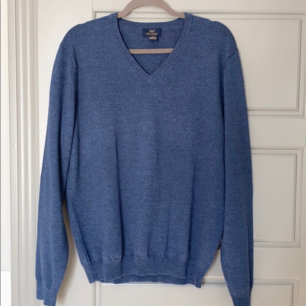 Brooks Brothers Classic Blue V-Neck Sweater